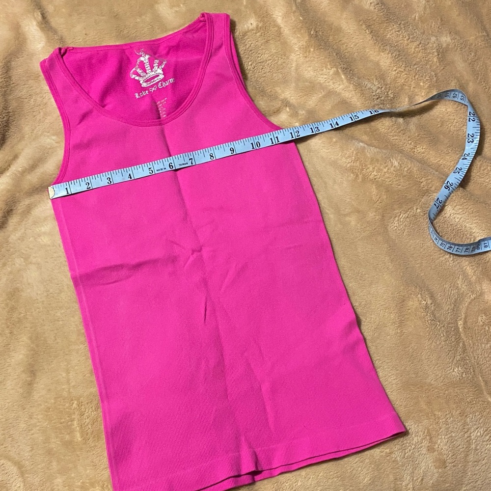 Pink Ribbed Spandex Tank Top Sz XS